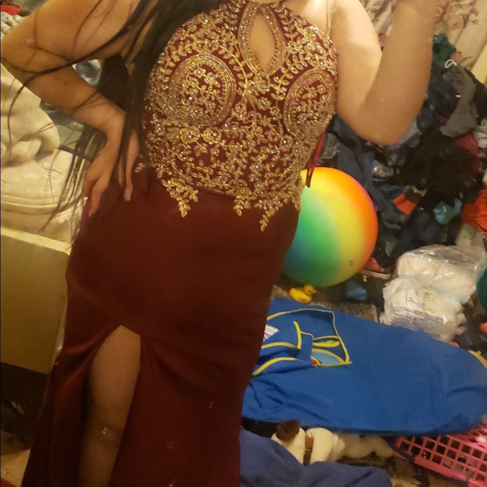 Rhinestone embroidered dress